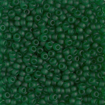 8/0 - Miyuki Glass Seed Beads - Matte Transparent - Green - 8-146F