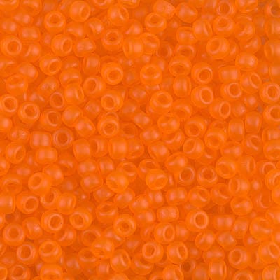 8/0 - Miyuki Glass Seed Beads - Matte Transparent - Orange - 8-138F