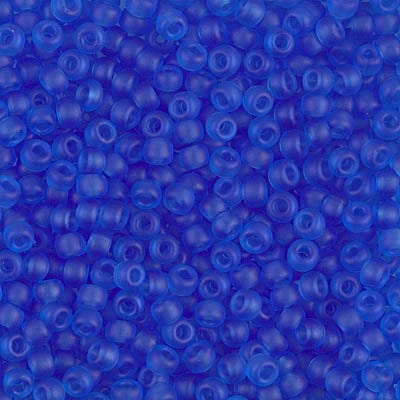 8/0 - Miyuki Glass Seed Beads - Matte Transparent - Sapphire - 8-150F