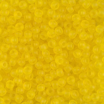 8/0 - Miyuki Glass Seed Beads - Matte Transparent - Yellow - 8-136F