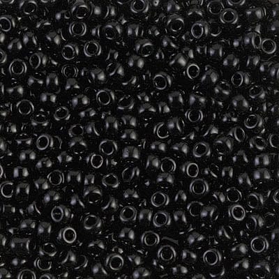 8/0 - Miyuki Glass Seed Beads - Opaque - Black - 8-401
