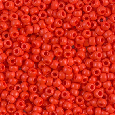 8/0 - Miyuki Glass Seed Beads - Opaque - Vermilion Red - 8-407