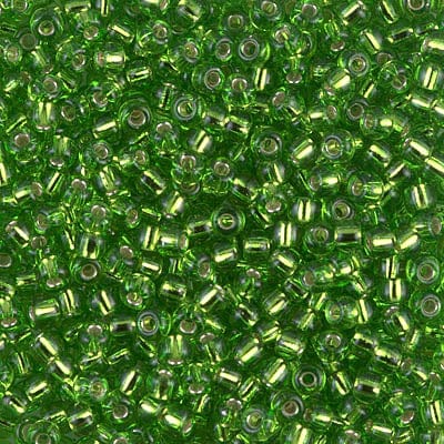 Green glass beads, Miyuki Delica Beads