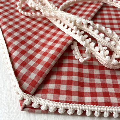 Crawford Gingham and Mini Pom Pom - Triangle Scarf Kit - Summer 2022