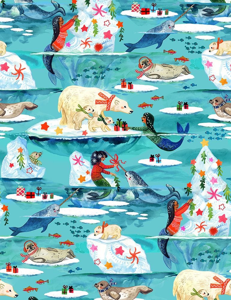 Artic Waters on Multi - Fantastical Holiday Collection - Dear Stella