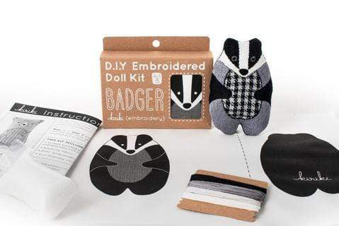 Badger Embroidery Kit from Kiriki