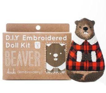 Beaver Embroidery Kit from Kiriki
