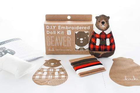 Beaver Embroidery Kit from Kiriki