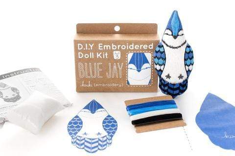 Blue Jay Embroidery Kit from Kiriki