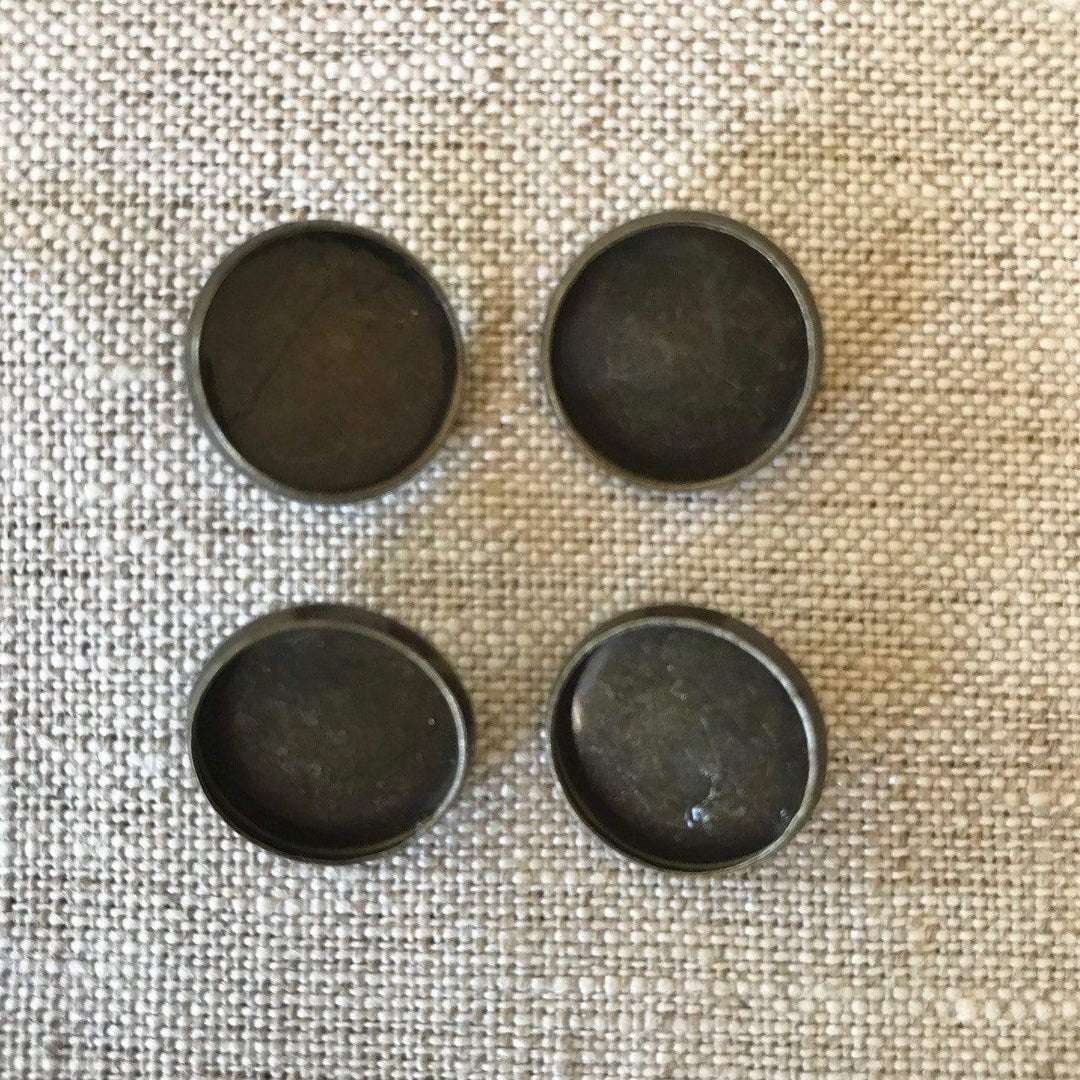 Button Bezel, Round, in Antique Bronze, 14mm Tray, 4 Pieces