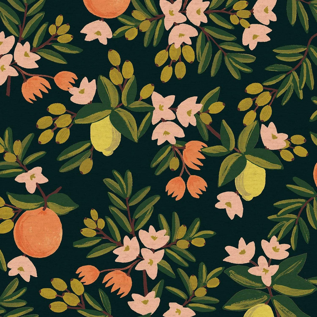 Canvas ~ Citrus Floral in Black ~ Primavera by Rifle Paper Co.