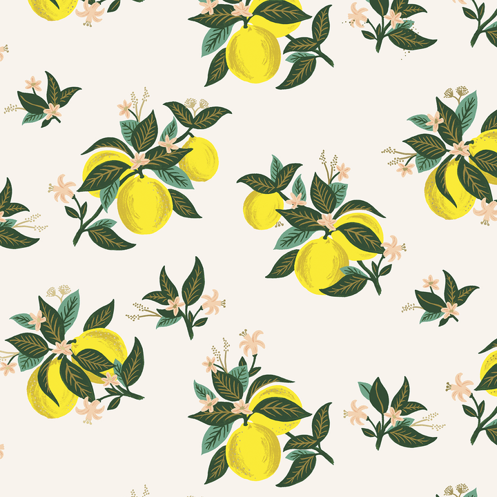 Citrus Blossom in Lemon Metallic ~ Primavera by Rifle Paper Co.