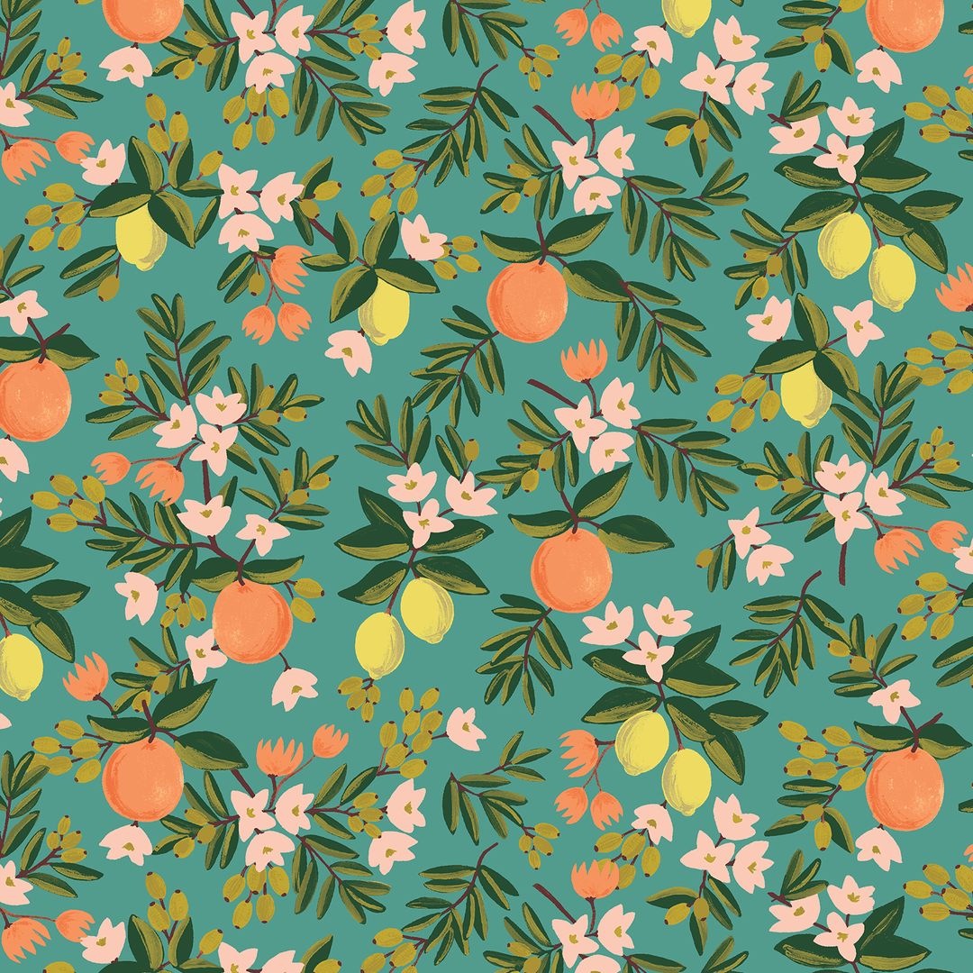 Citrus Floral in Teal ~ Primavera by Rifle Paper Co.