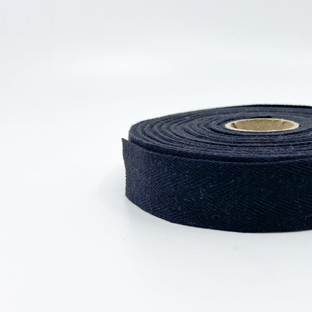 Cotton Twill Tape - Black - 25mm
