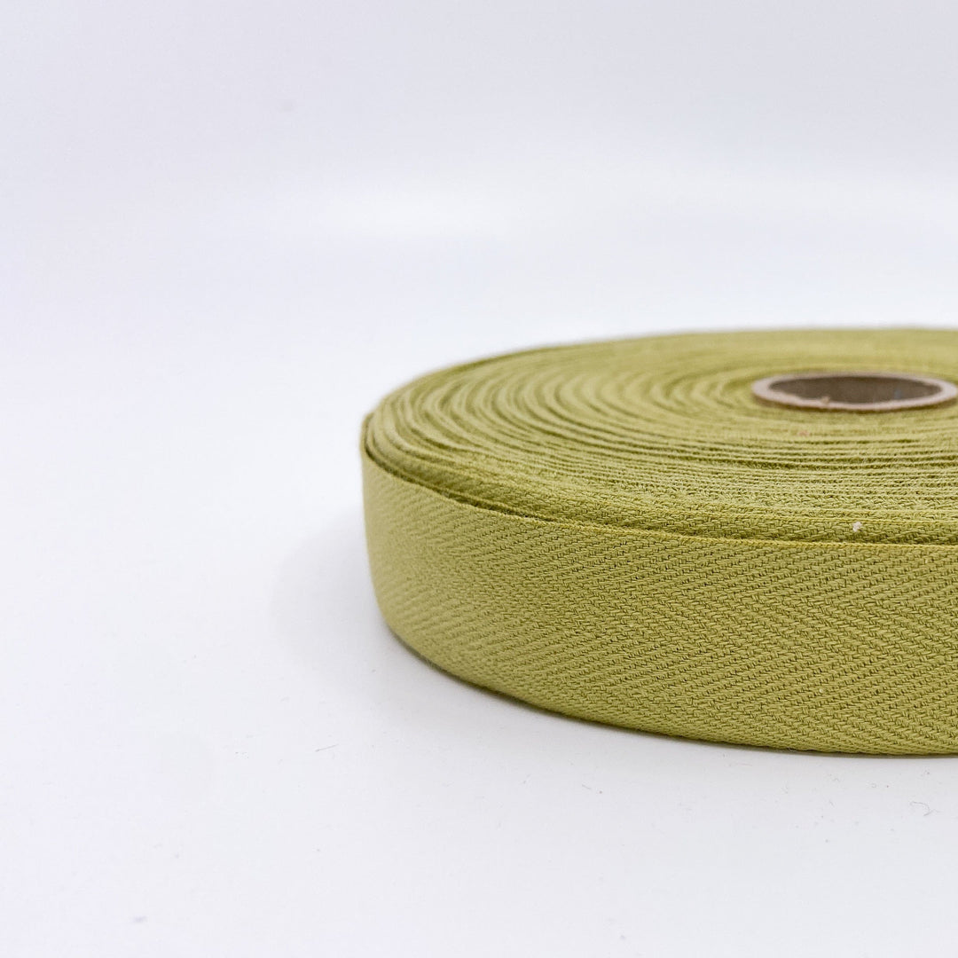 Cotton Twill Tape - Celery - 25mm