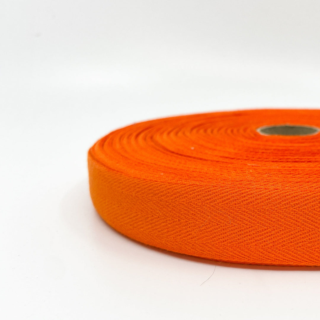 Cotton Twill Tape - Orange - 25mm