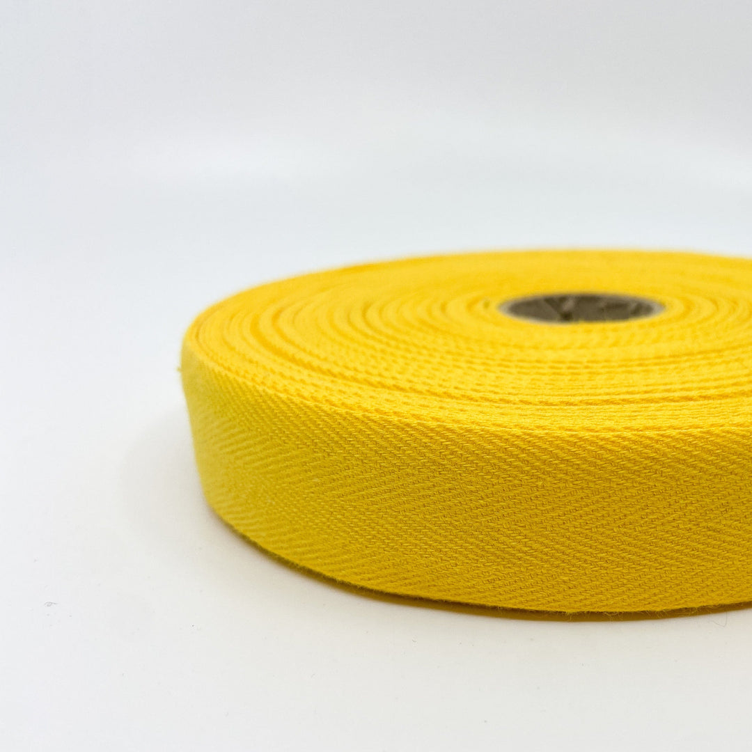 Cotton Twill Tape - Yellow - 25mm