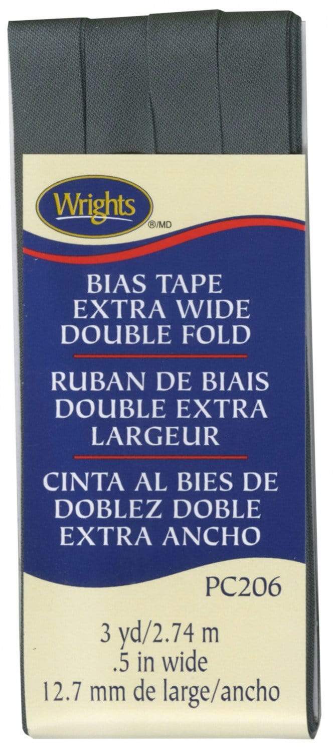 Dark Grey ~ 1/2" Double Fold Bias Tape from Wrights