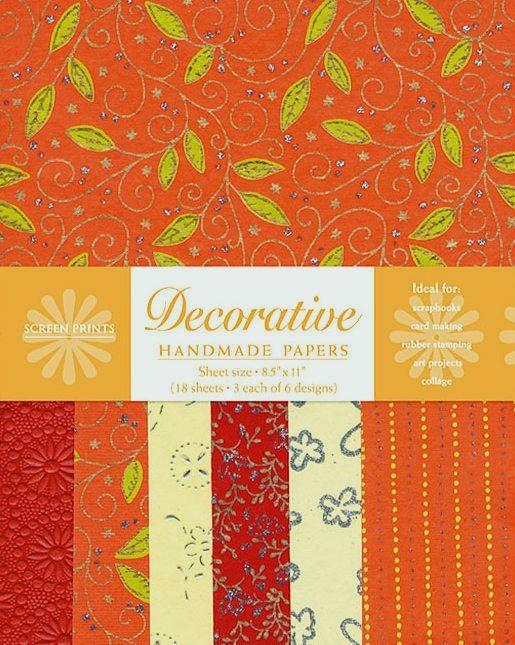 Decorative Paper Pack in Orange, Green, and Red