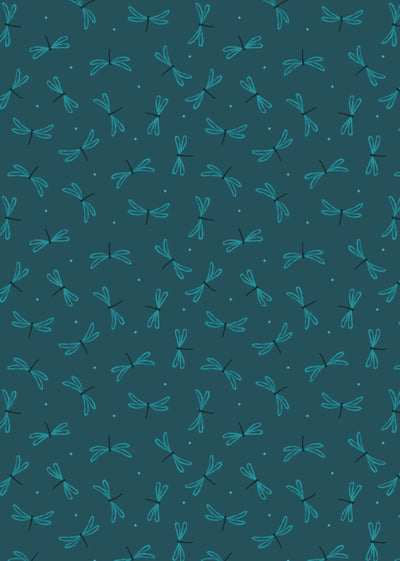 Dragonfly on Dark Teal - On The Lake - Lewis & Irene