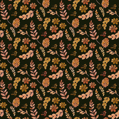 Fall Leaves on Caviar - Wood You Be Mine? Collection - Dear Stella
