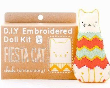 Fiesta Cat Embroidery Kit from Kiriki