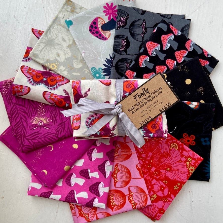 Firefly - Sarah Watts for RSS - Black, Pink, & Orange Fat Quarter Bundle