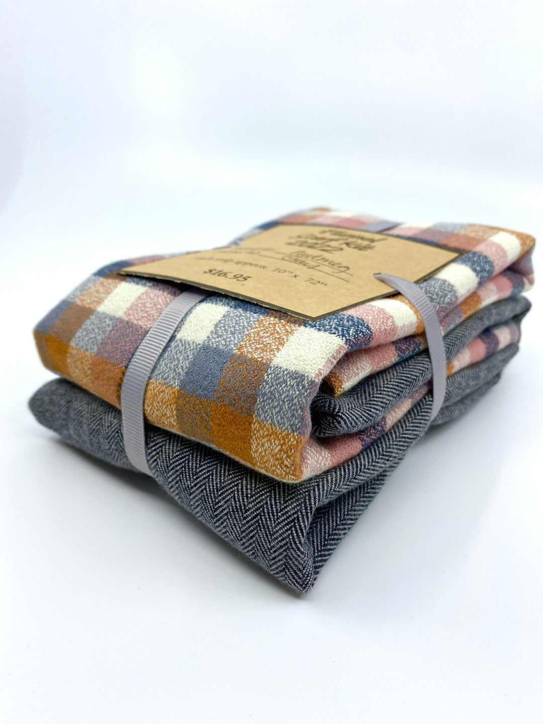 Flannel Scarf Kit - Nutmeg and Gray