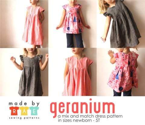Geranium Dress and Top, Sizes 0 - 5T, Made by Rae
