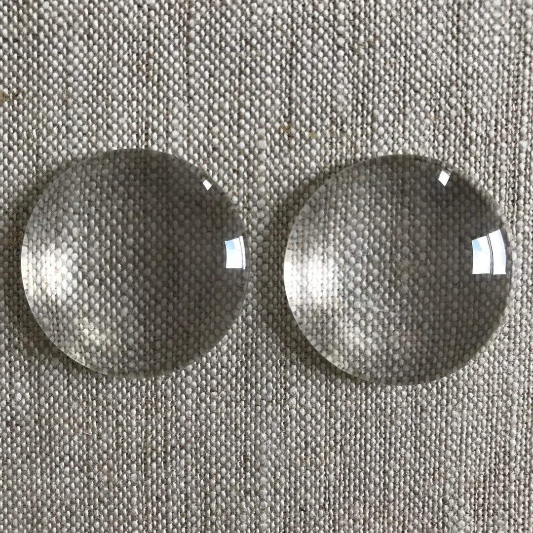 Glass Cabochons, 30mm Round, Eight Pieces