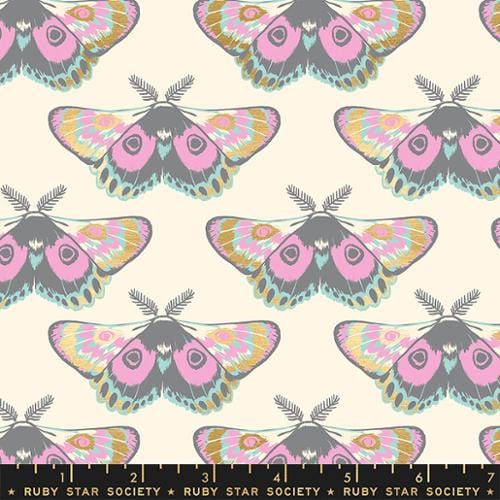 Glow Moth in Buttercream Metallic - Firefly by Sarah Watts for Ruby Star Society
