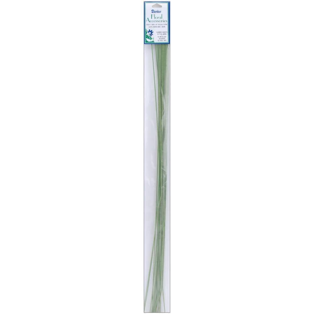 Green 22 Gauge Cloth Covered Stem Wire