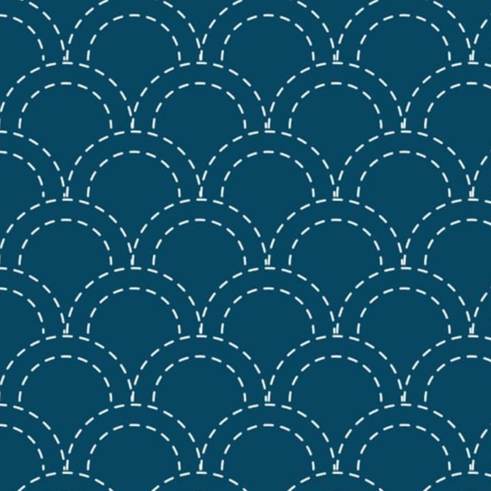 Seigaiha (Blue Ocean Waves) Sashiko Sampler in Navy – Fiddlehead