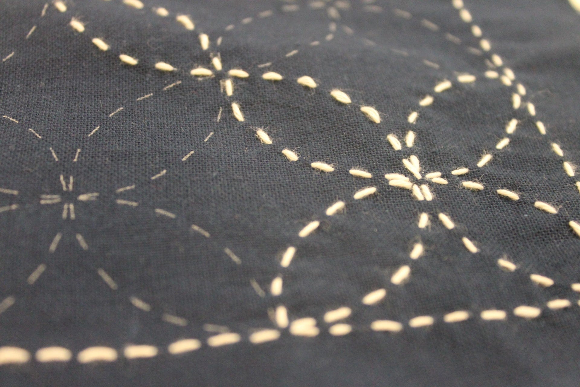 Yanabe (arrow feather) Sashiko Sampler in Navy – Fiddlehead