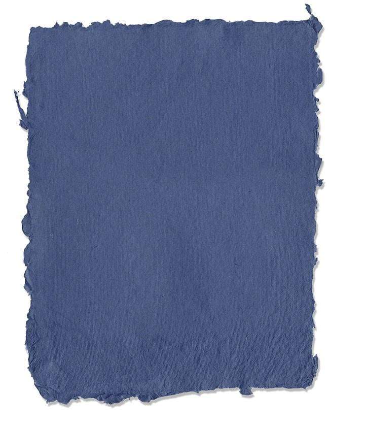 Handmade Deckle Edge Pastel Paper in Blue