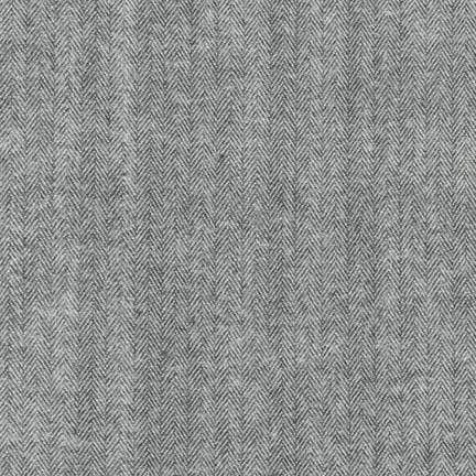 Herringbone in Grey, Shetland Flannel from Robert Kaufman