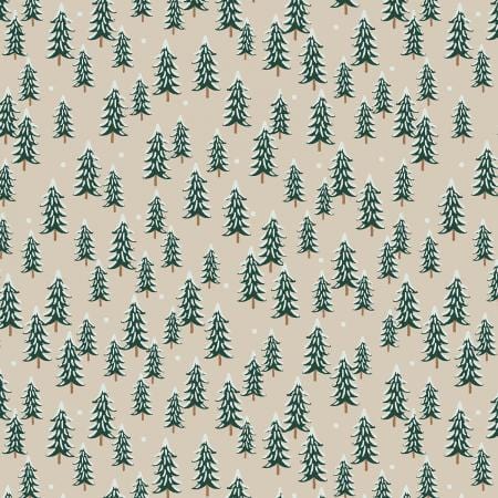 Holiday Classics - Fir Trees on Linen Fabric - Rifle Paper Co.