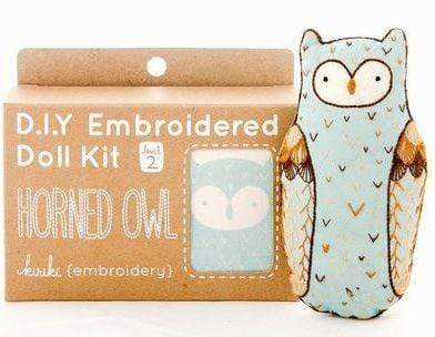Horned Owl Embroidery Kit from Kiriki
