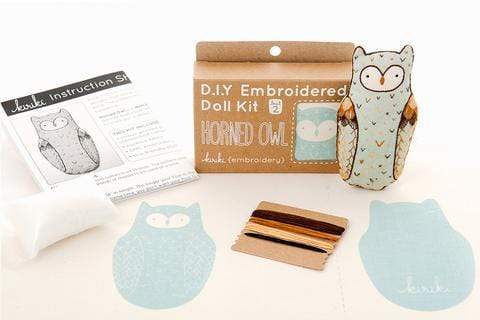 Horned Owl Embroidery Kit from Kiriki