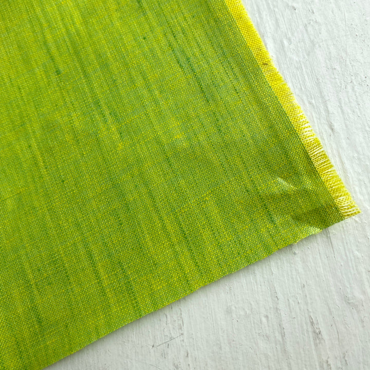 Laminated Yarn Dyed Linen in Bright Spring Green