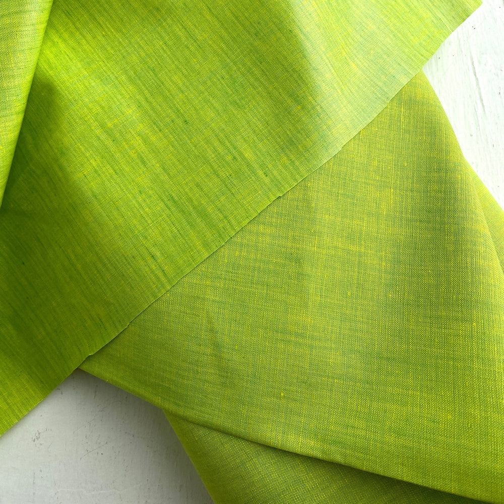 Laminated Yarn Dyed Linen in Bright Spring Green
