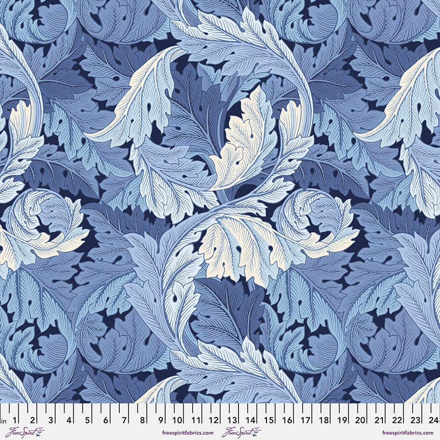 Large Acanthus in Blue - Wandle Collection - Morris & Company for Freespirit