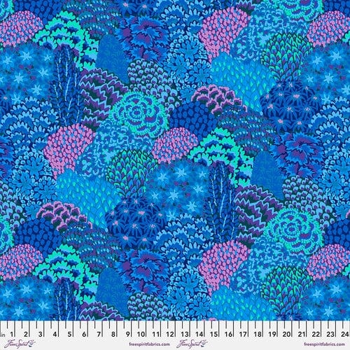 Large Oriental Trees in Blue - Kaffe: 85 and Fabulous