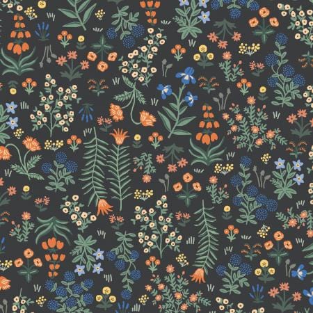 Menagerie Garden -Black Rayon Fabric ~ Camont Collection by Rifle Paper Co.