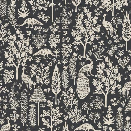 Menagerie Silhouette - Black Fabric ~ Camont Collection by Rifle Paper Co.