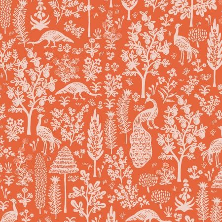 Menagerie Silhouette - Orange Fabric ~ Camont Collection by Rifle Paper Co.