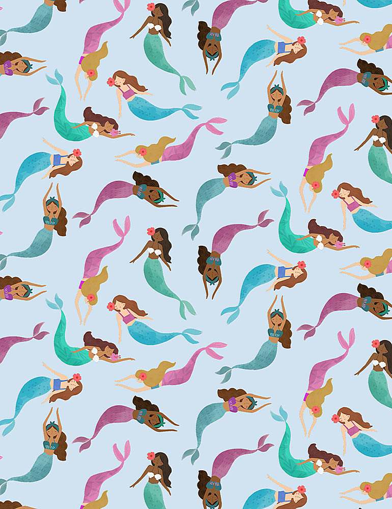 Mermaid Toss in Starlight - Shell Yea! Collection - Dear Stella