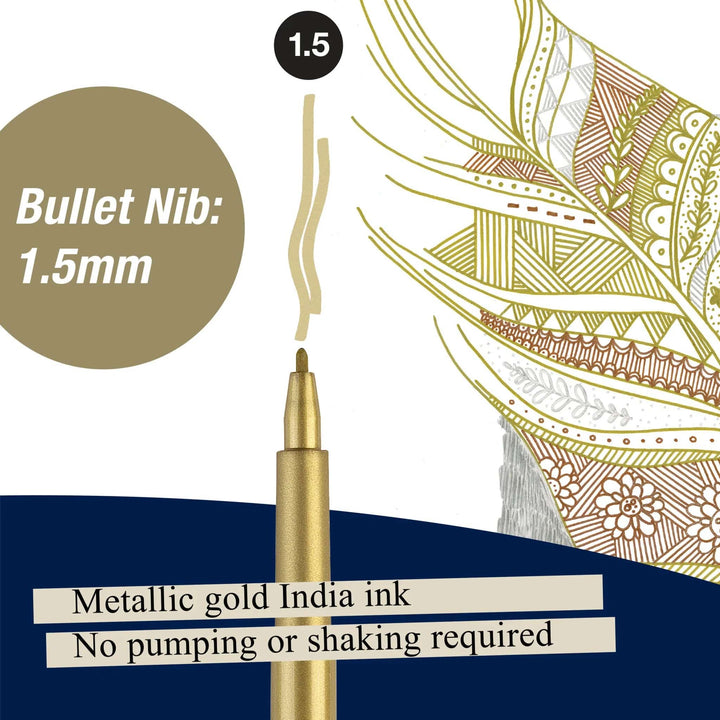 Metallic Pitt Artist Pen from Faber Castell - 250 Gold