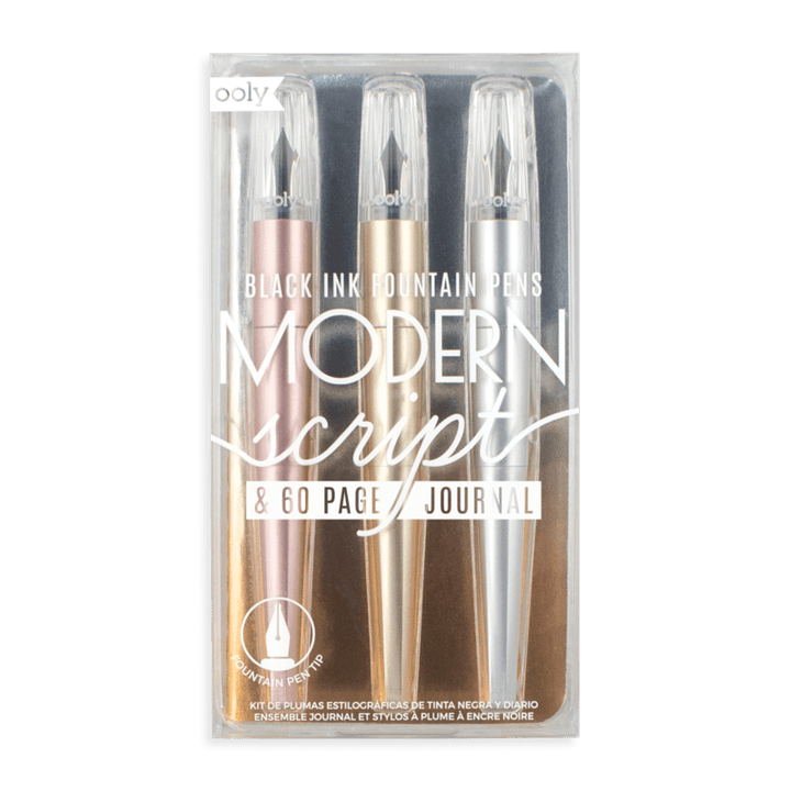 Modern Script Fountain Pen + Journal (4 Piece Set)