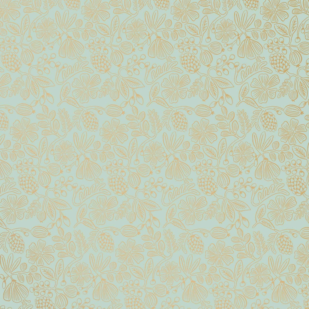 Moxie Floral in Mint Metallic ~ Primavera by Rifle Paper Co.